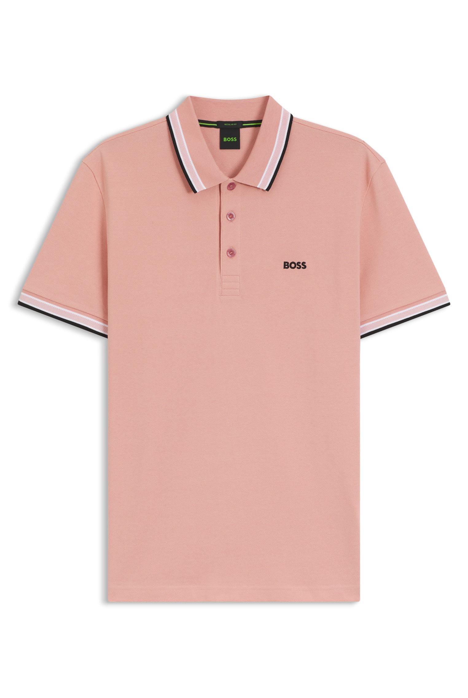 BOSS Mens Paddy Contrast-Logo Paddy Polo Shirt in Cotton piqué