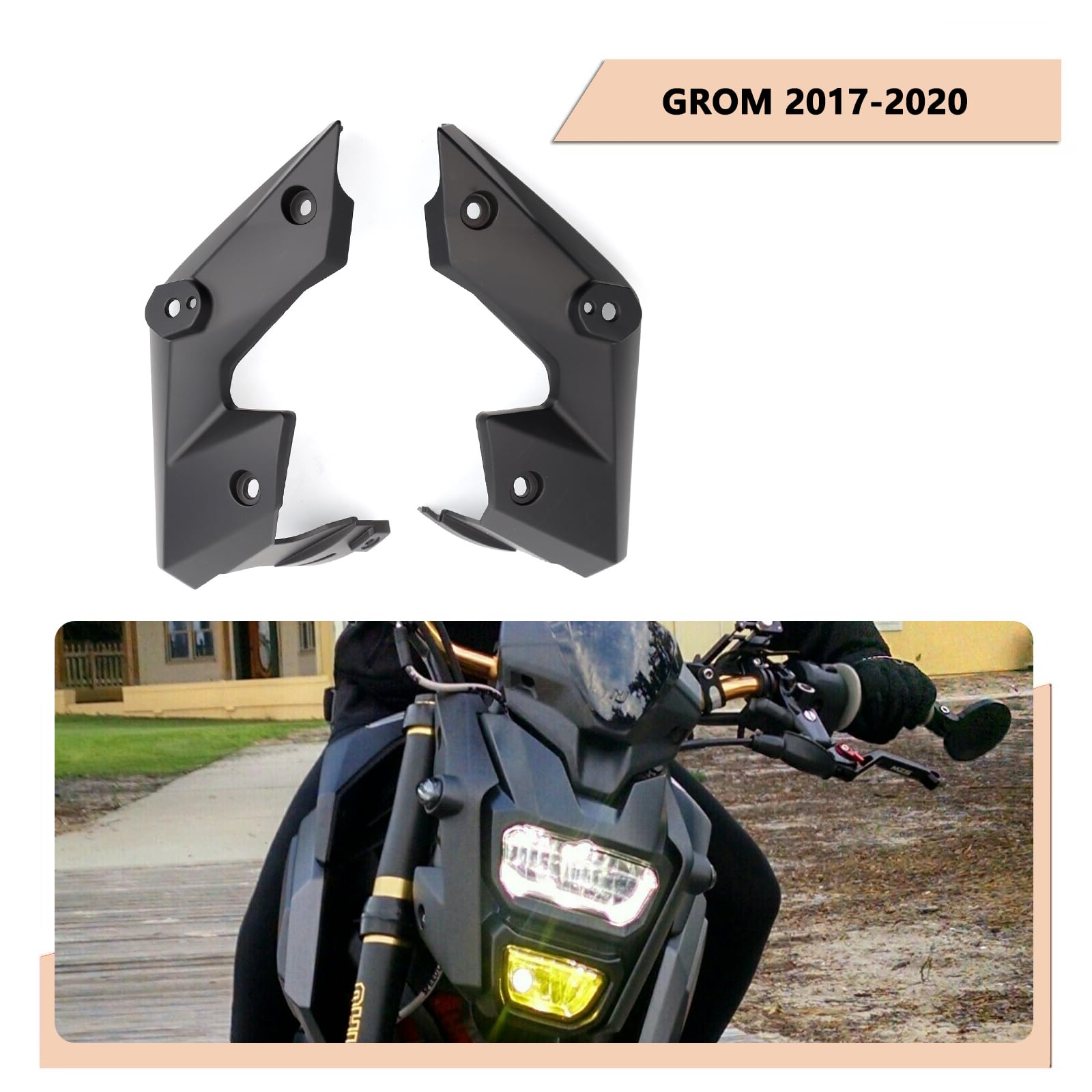 Mokuo M3 Motocyklowe Przednie Błotniki Czarne Reflektory Panel Boczny Przednia Pokrywa Boczna do Honda Grom msx127 Zestaw owiewek