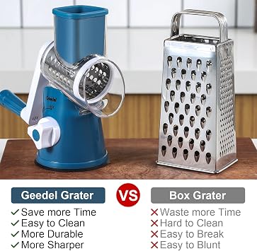 Cheese Grater and Manual Food Chopper Bundle