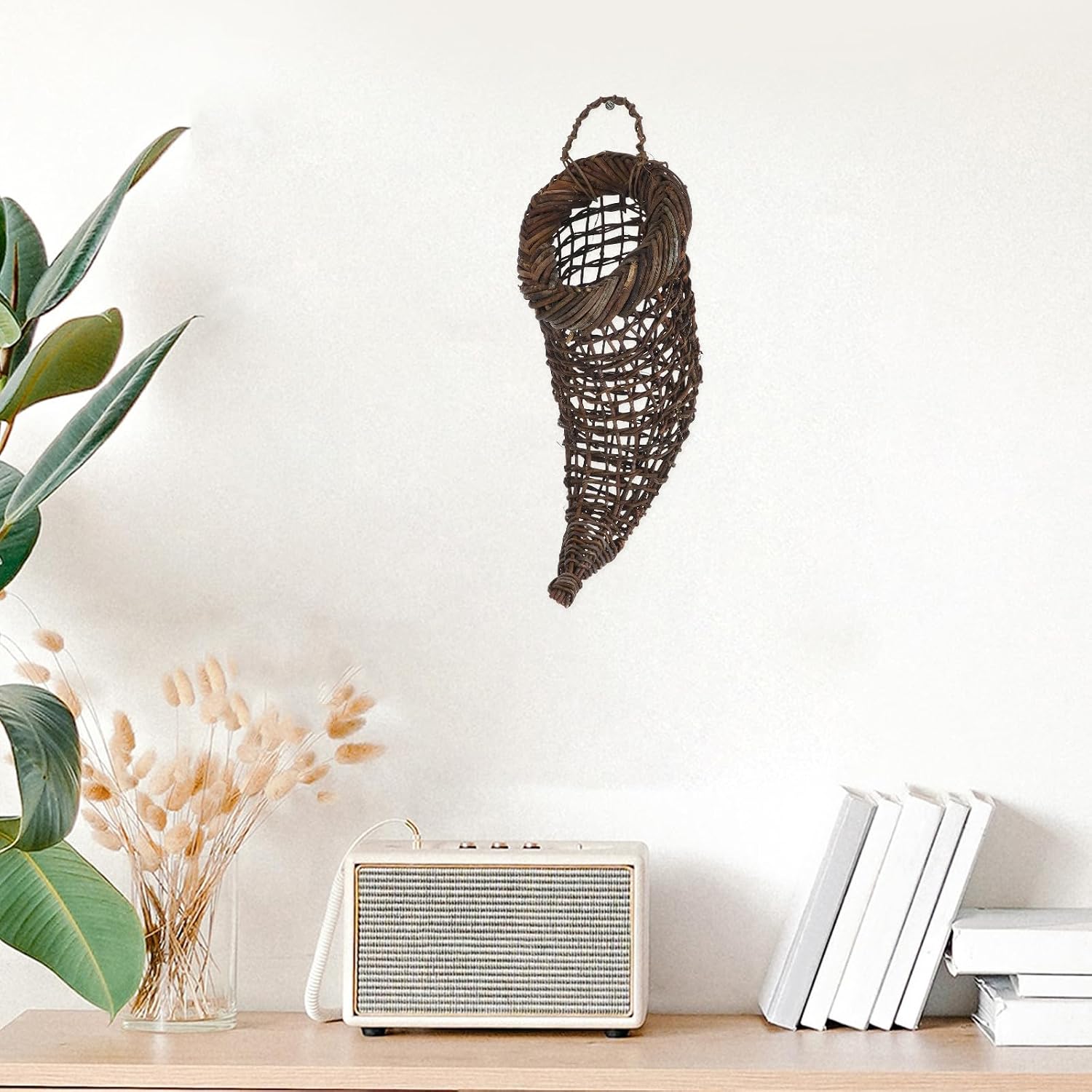 Decorative Horn Shape Hanging Basket Made of Sturdy Pp Material for Home Decor and Organizing Small Items with Stylish Bell Design and Festive Christmas Touch