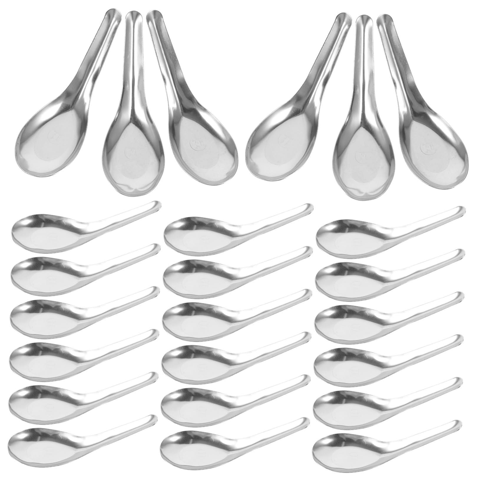 Gatuida 50piezas Cuchara Sopera De Acero Inoxidable Cucharas Gruesas Para Sopa Sopera Redonda Vajilla Hogar y Servir Comida Restaurante