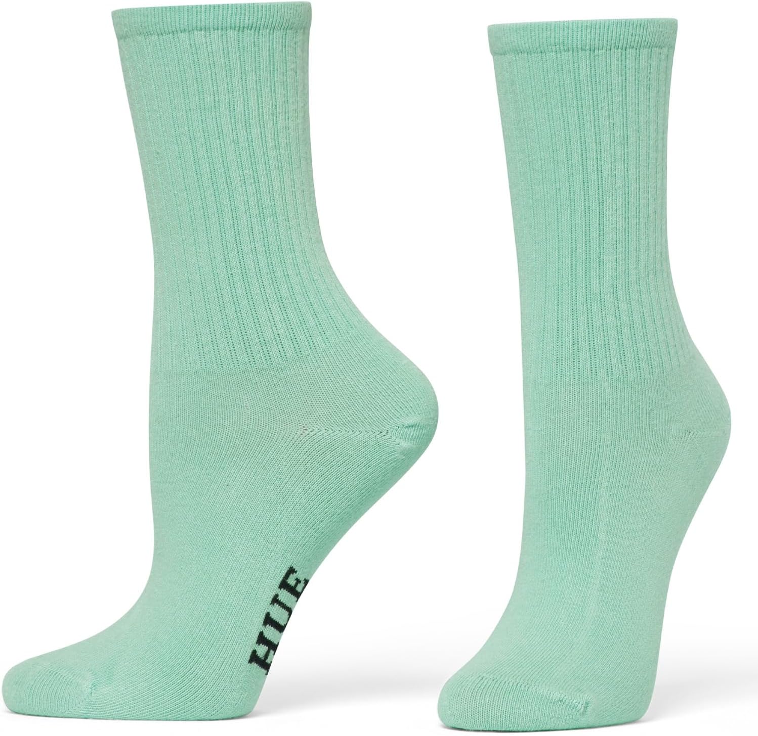 HUE Women's Casual Ribbed Must-have Crew Lightweight Athletic Socks 3 Pair Pack