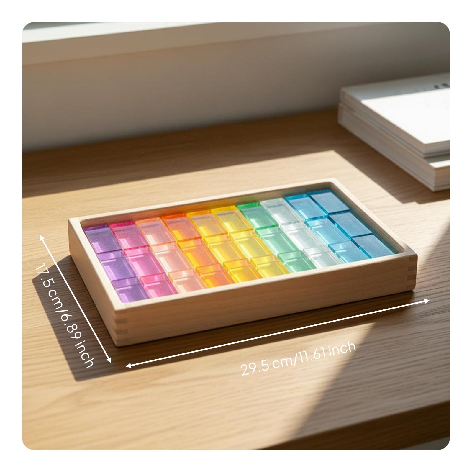 Bloques de Construcción Acrílicos Juego Constructivo Educativo Piezas Coloridas Acrílico Transparente Desarrollo Lógico Adecuado para Escuela Hogar Regalo Infantiles, Macaron 30PC