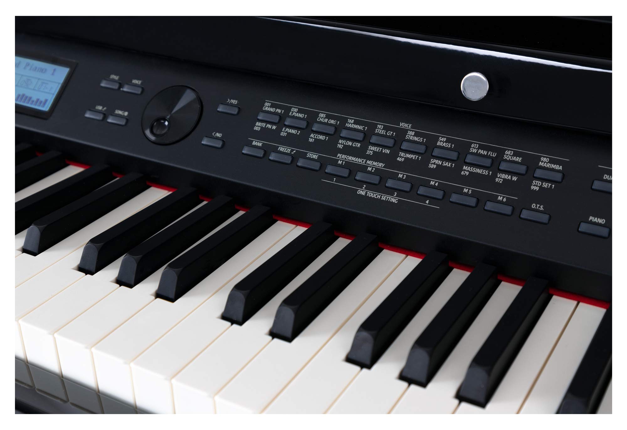 Classic Cantabile GP-A 810 Digitalflügel (88 Tasten mit Hammermechanik, 3-fach Sensorik, 1200 Voices, 270 Styles, Bluetooth, 38 Effekte, Dämpfersimulation, 3 Pedale) schwarz Hochglanz | 88 gewichtete Tasten mit Graded Hammer-Tastatur und 3fach-Sensorik, T