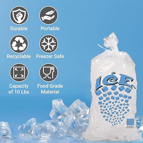Miniatura 3 de Perfect Stix Icebag10TT-50 Bolsa de hielo con cierre de amarre giratorio, 10 libras (50paquete) (paquete de 50)
