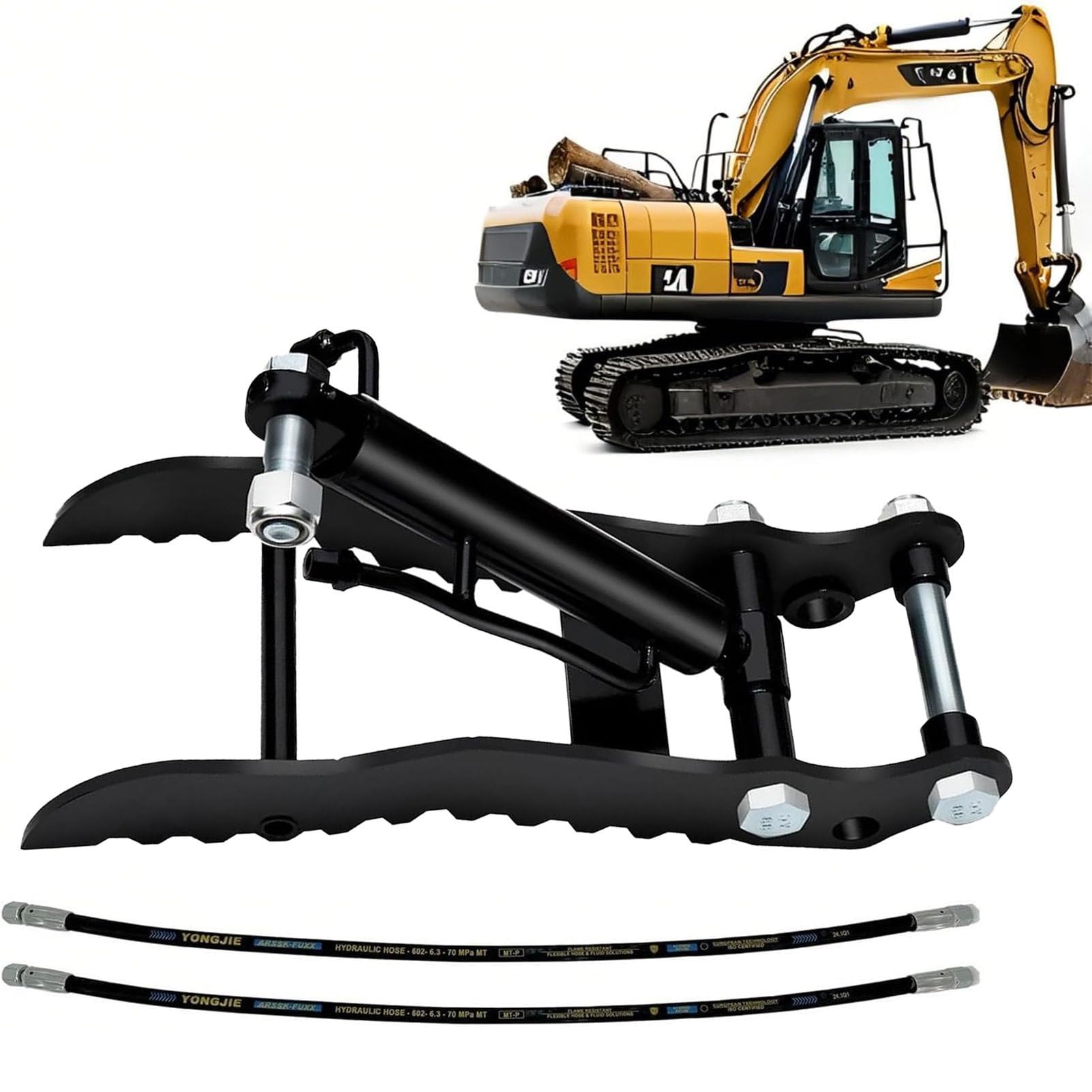 PioMue Small Digger Hydraulic Thumb Clip Heavy Duty Steel Bucket Auxiliary Single-HoleThumbClip