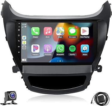 Leadfan 8 Core Car Radio for Hyundai Elantra 2014 2015 2016 with Carplay and Android Auto, 9 inch Touchscreen Radio FM Bluetooth WiFi GPS Navigation AHD Camera SWC Mirror Link