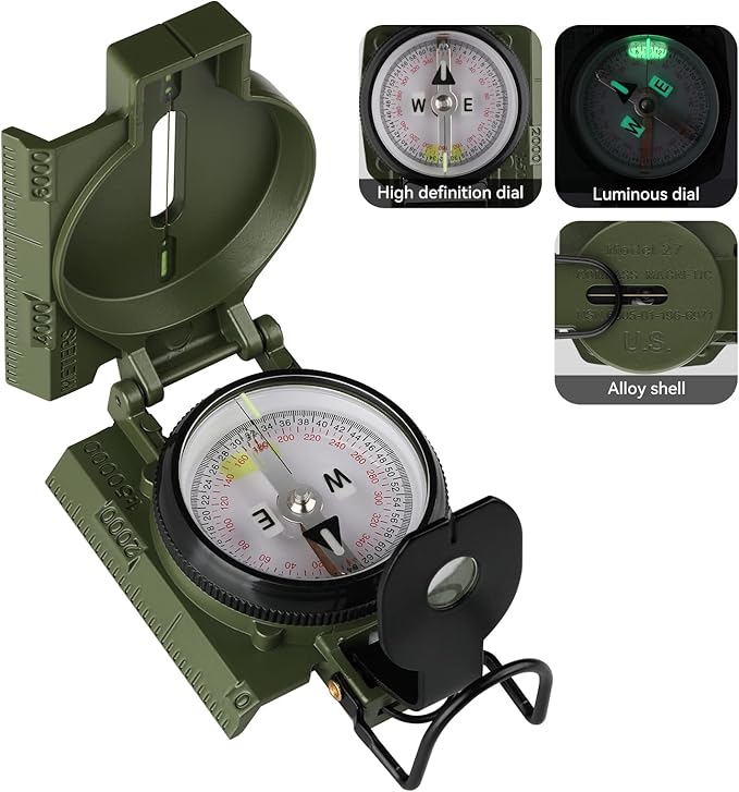 Brújula de Supervivencia para Senderismo, Militar, Portátil e Impermeable miniatura 2