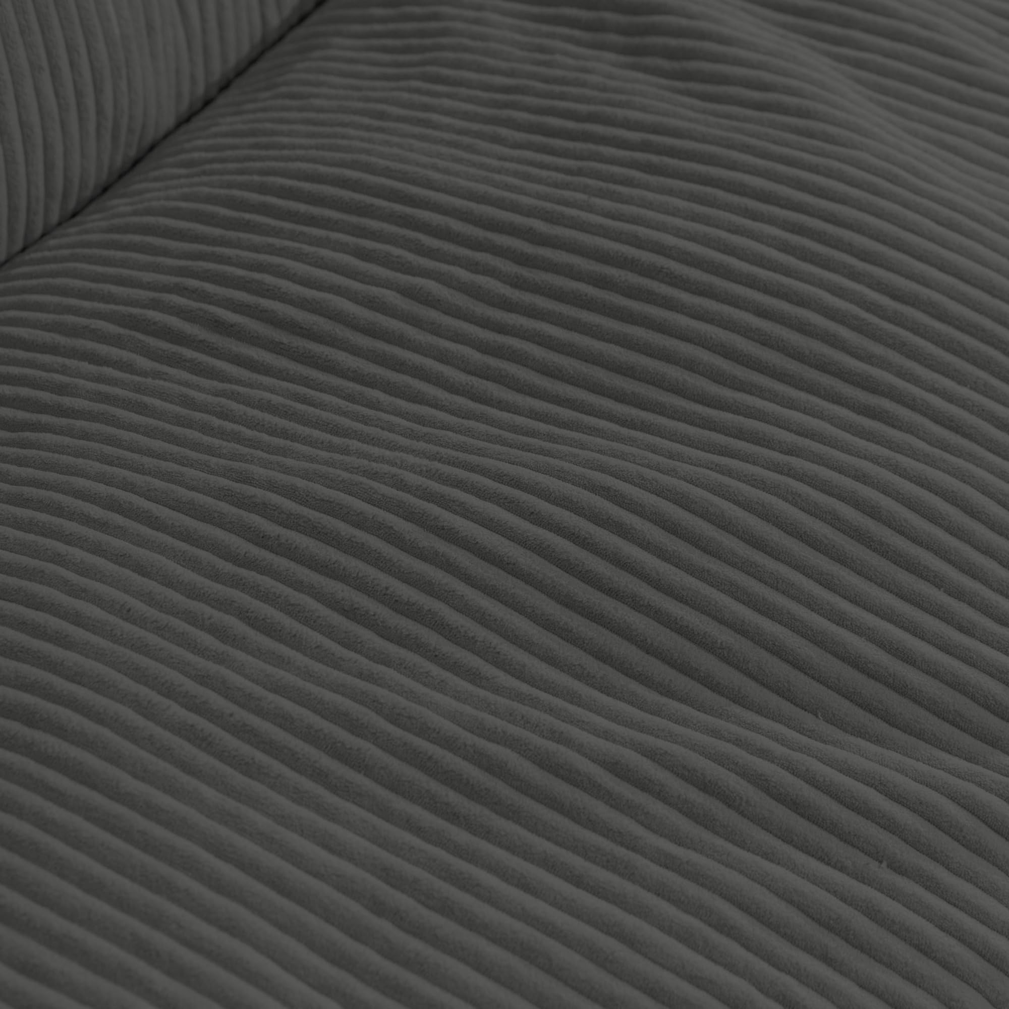 bananair - Pouf Poltrona Sacco in Velluto a Coste Larghe - Morbido e Confortevole - Imbottitura in Schiuma, Ottimo Supporto per la Schiena - Pouf Divano Gigante (100 cm, Grigio Scuro)