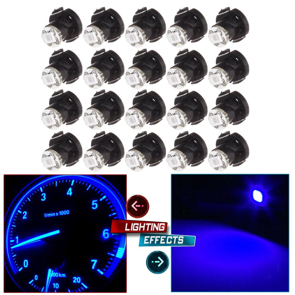 cciyu 20 Pack Blue T4/T4.2 Neo Wedge LED Climate Base Light Lamp Bulbs