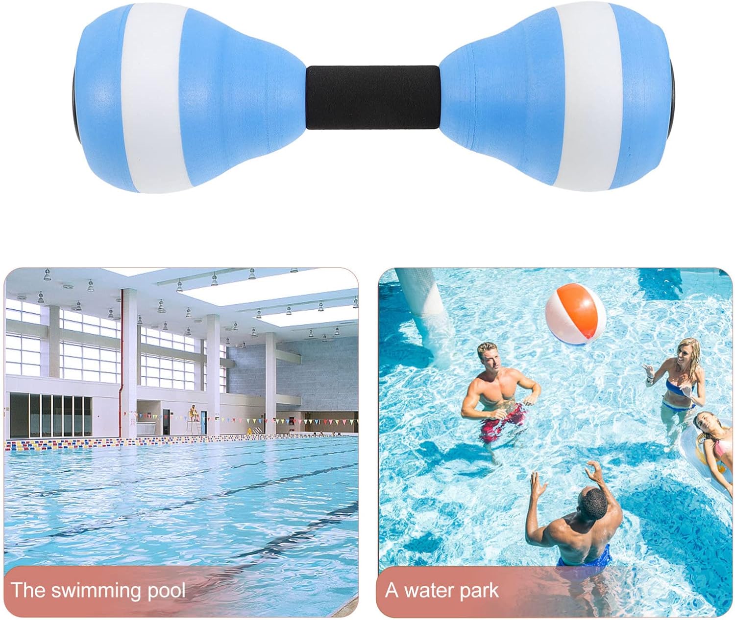 2 Pcs Water Dumbbells Lightweight Aquatic Exercise Dumbells EVA Foam Water Barbells Hand Bar for Pool Fitness Exercise
