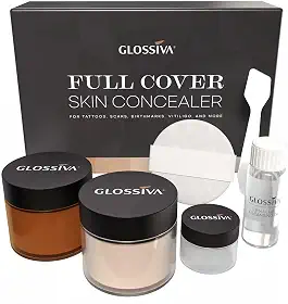 Corretivo de maquiagem à prova d'água para manchas escuras, cicatrizes, vitiligo e muito mais - 2 x 30 ml - Use no corpo, para pernas, para homens e mulheres (2 x 30 ml)