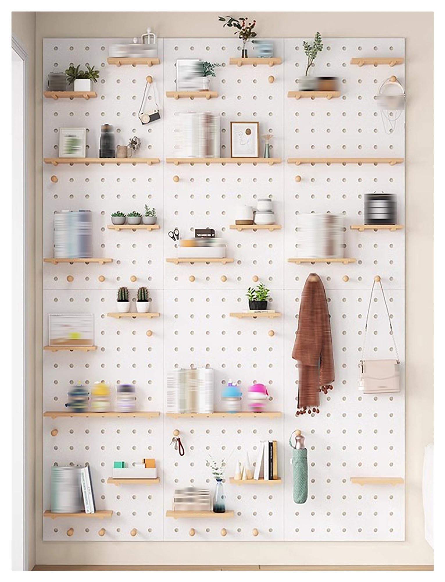 Organizador de pared con ganchos y estante para entrada, pasillo, sala de estar, cocina y almacenamiento de oficina
