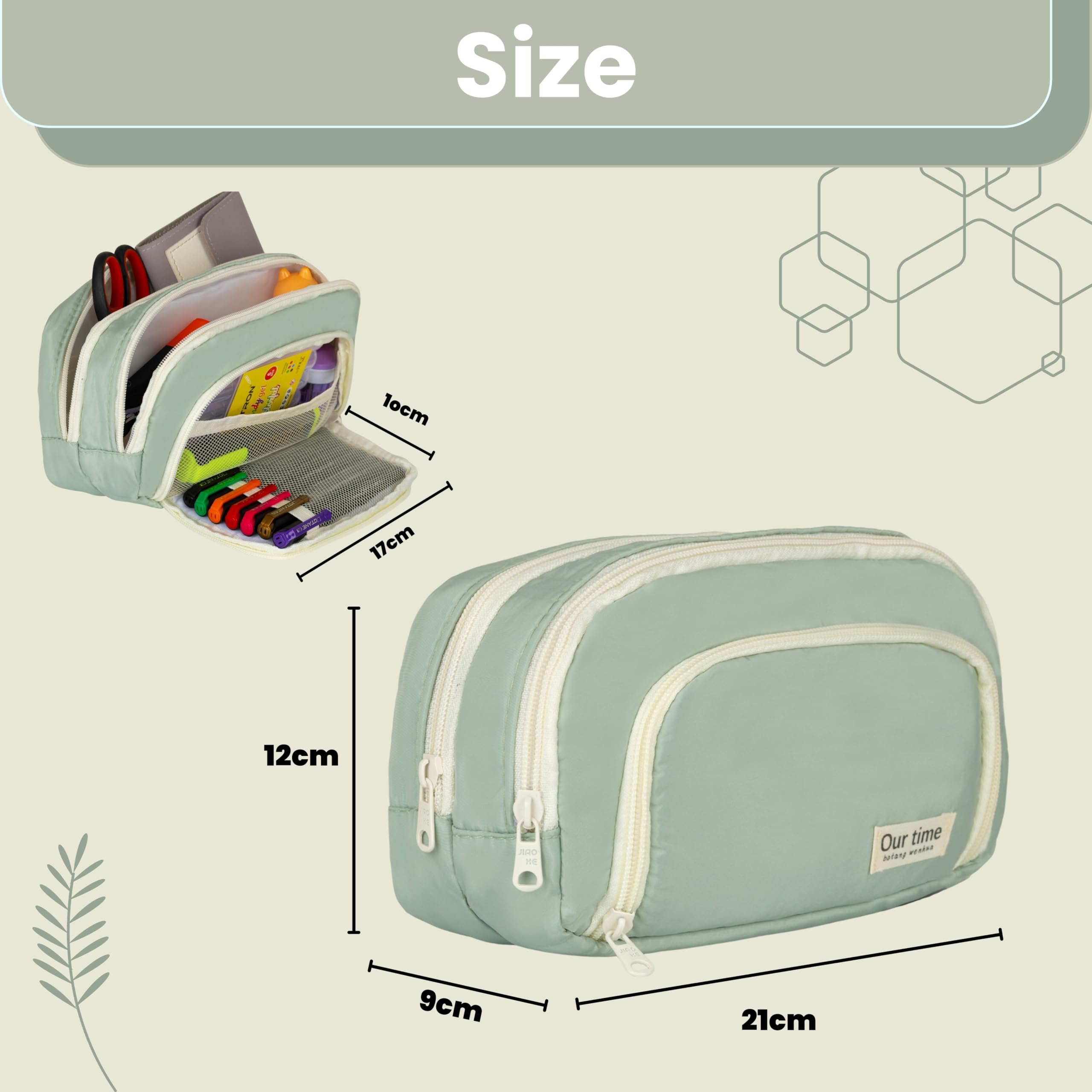 Vizaro Pencil Pouch, 6 Layer with 3 Compartment Canvas for Girls & Boys 1