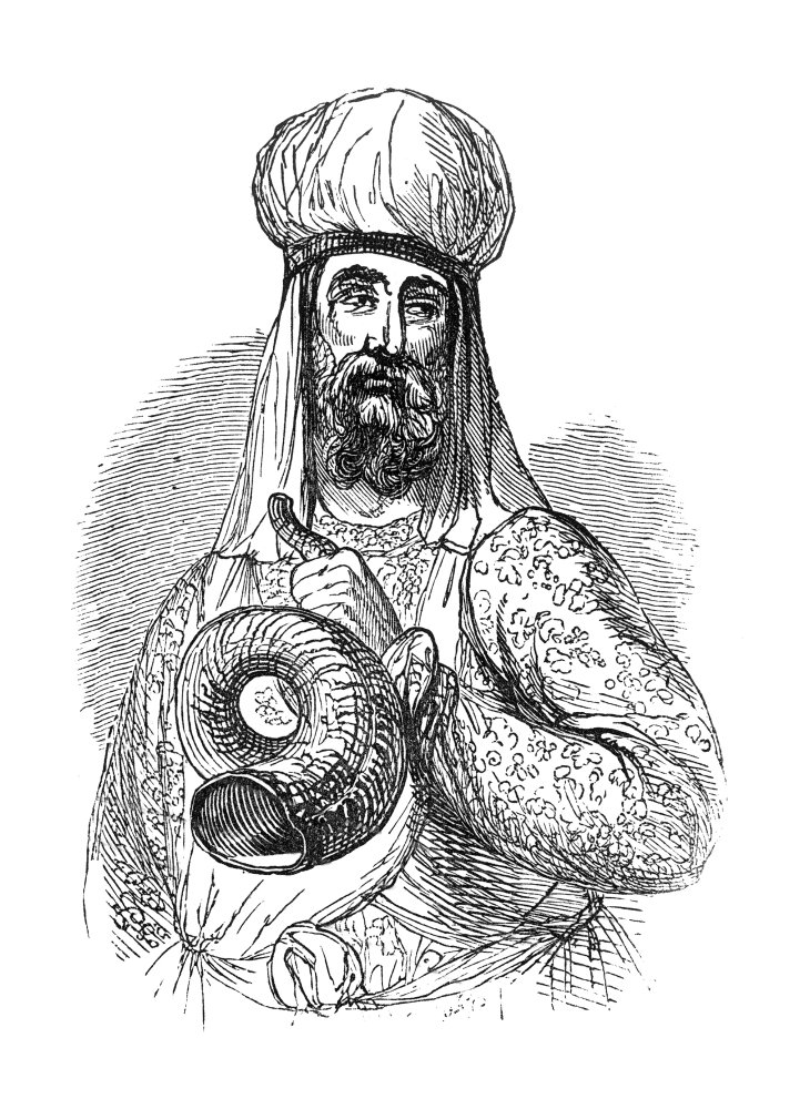 Judaism A Shofar Nmade Form A RamS Horn Wood Engraving 19Th Century Poster Print by (24 x 36)