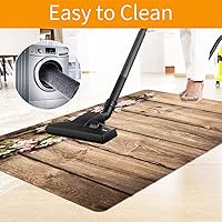 Vista 121 de Teal Hardwood Floor Desk Chair Mat, Painted Wood Board Horizontal Lines Birthdays Easter Holiday Print Backdrop Image, Protects Hardwood Floor Under