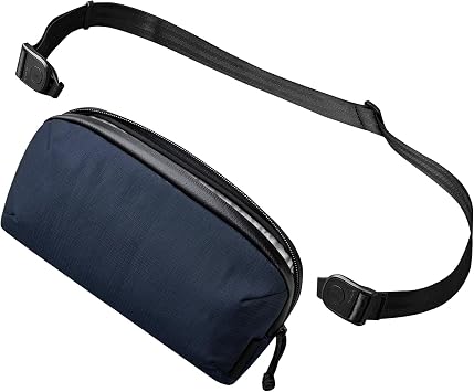 ALPAKA Flight Pouch Pro Small Crossbody Phone Bag Blue 0.7L | RFID Blocking Card Slots, Passport Holder, Travel Phone Pouch, Detachable Shoulder Strap, Weatherproof Fabric Axoflux 400D