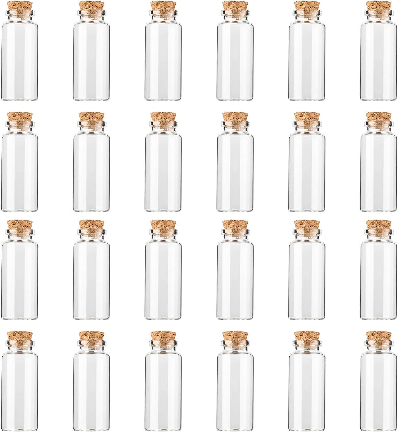 10 ml 0.86"x1.96" Glass Bottles with Cork Stopper，Mini Glass bottle with cork，Small DIY Decoration jars Storage Container for Halloween Decorations,Wedding Party Favors（24pack）