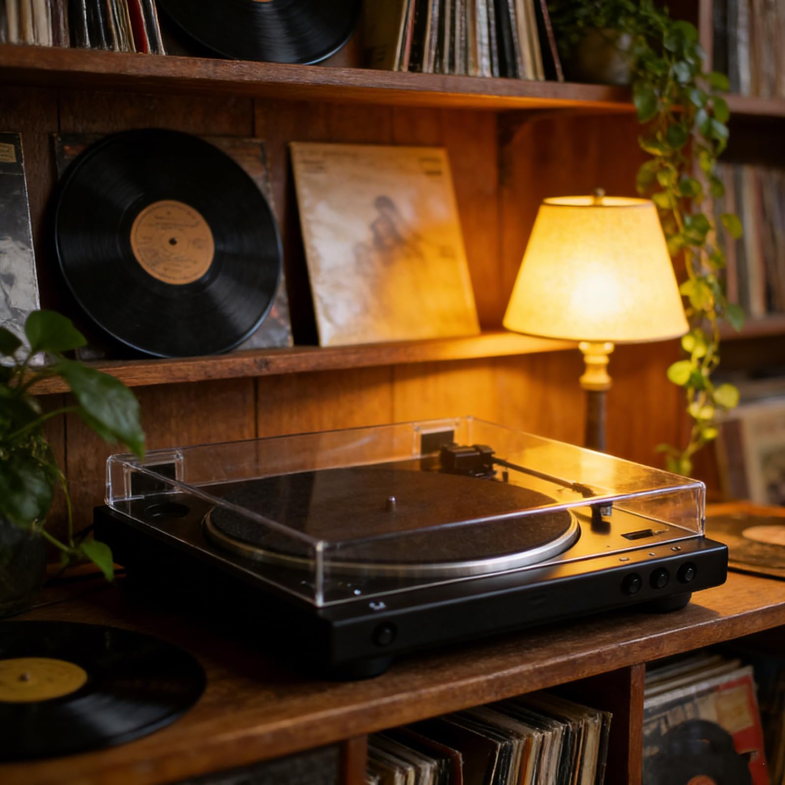 Funda Antipolvo Transparente Tapa con Bisagras Extraíble Cubierta Protectora Acrílica para Protección Compatible con Audio- At-lp60x para Tocadiscos de Vinilo