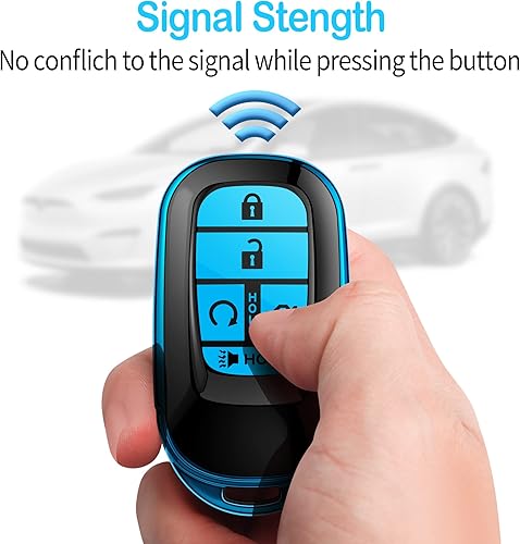 Miniatura 9 de Tukellen Funda para llavero Honda, funda de protección completa de TPU suave premium para Honda Civic Accord Smart 5 botones 2022 (blanco)