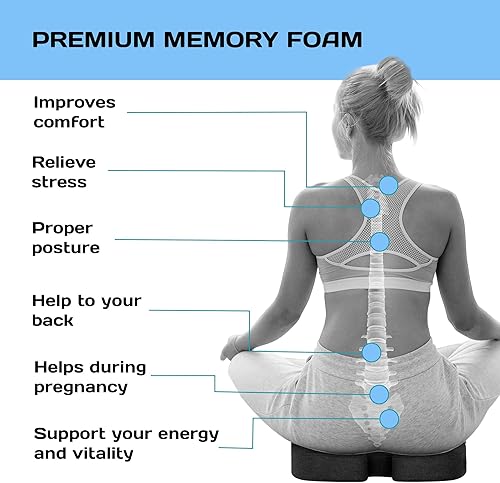 Miniatura 3 de Cojín de asiento de espuma cómodo para aliviar el dolor de coxis, espuma viscoelástica ergonómica antideslizante para apoyo sentado todo el día,