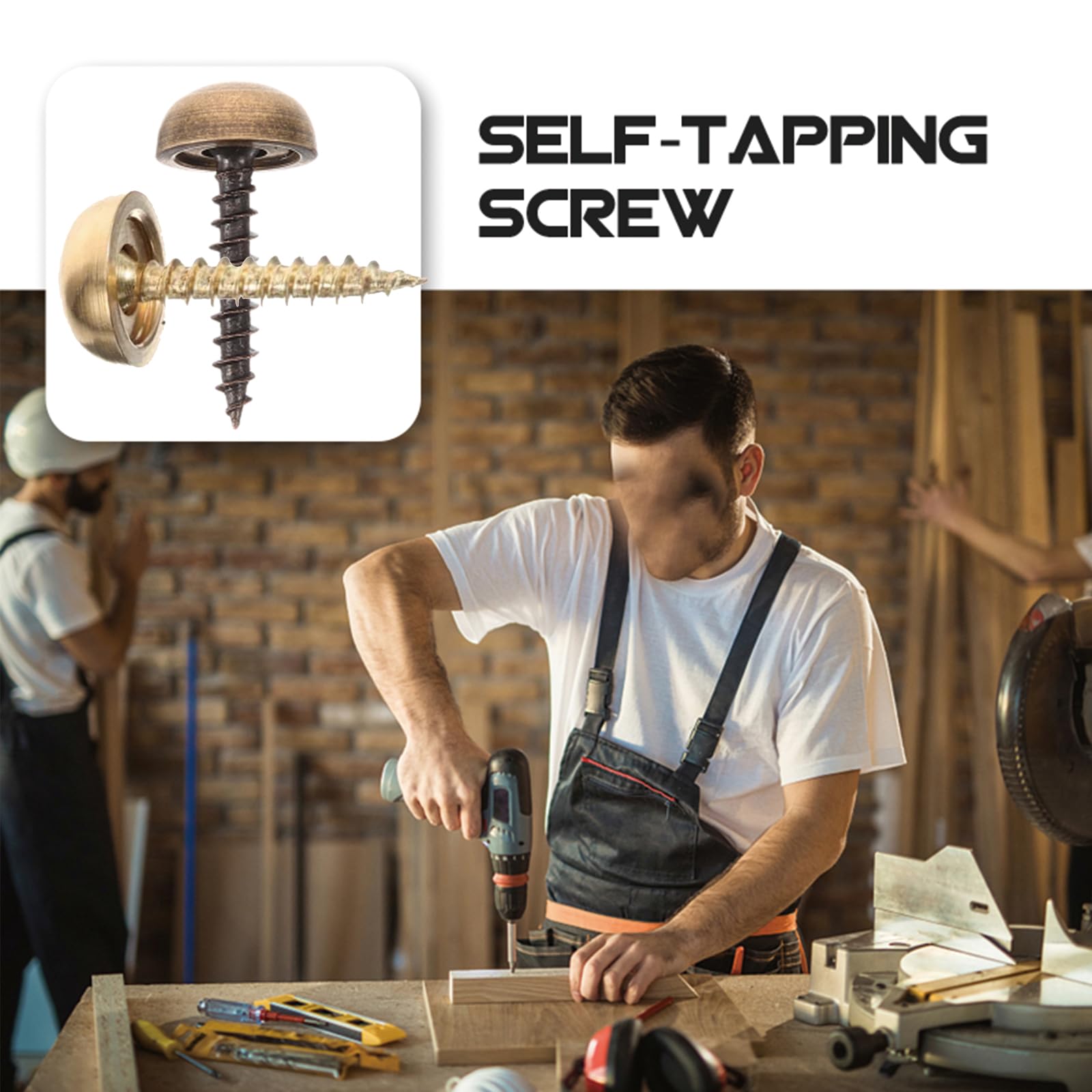 8 Sets Mirror Screws, 9 mm Mirror Nails with Decorative Caps - Image 3