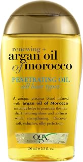 OGX Renewing Argan Oil of Morocco Hair Oil Treatment - Cold-Pressed for Shine, Strength & Frizz Control, Paraben-Free, 3.3 fl oz