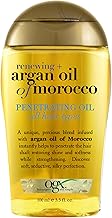 OGX Renewing + Argan Oil of Morocco, Cold-Pressed Argan Oil for Hair Penetrating Treatment & Shine, Moisturizing & Strengthening Silky Oil for All Hair Types, Paraben & Sulfate Free, 3.3 fl oz