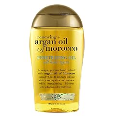 OGX Renewing + Argan Oil of Morocco, Cold-Pressed Argan Oil for Hair Penetrating Treatment & Shine, Moisturizing & Strengthening Silky Oil for All Hair Types, Paraben & Sulfate Free, 3.3 fl oz