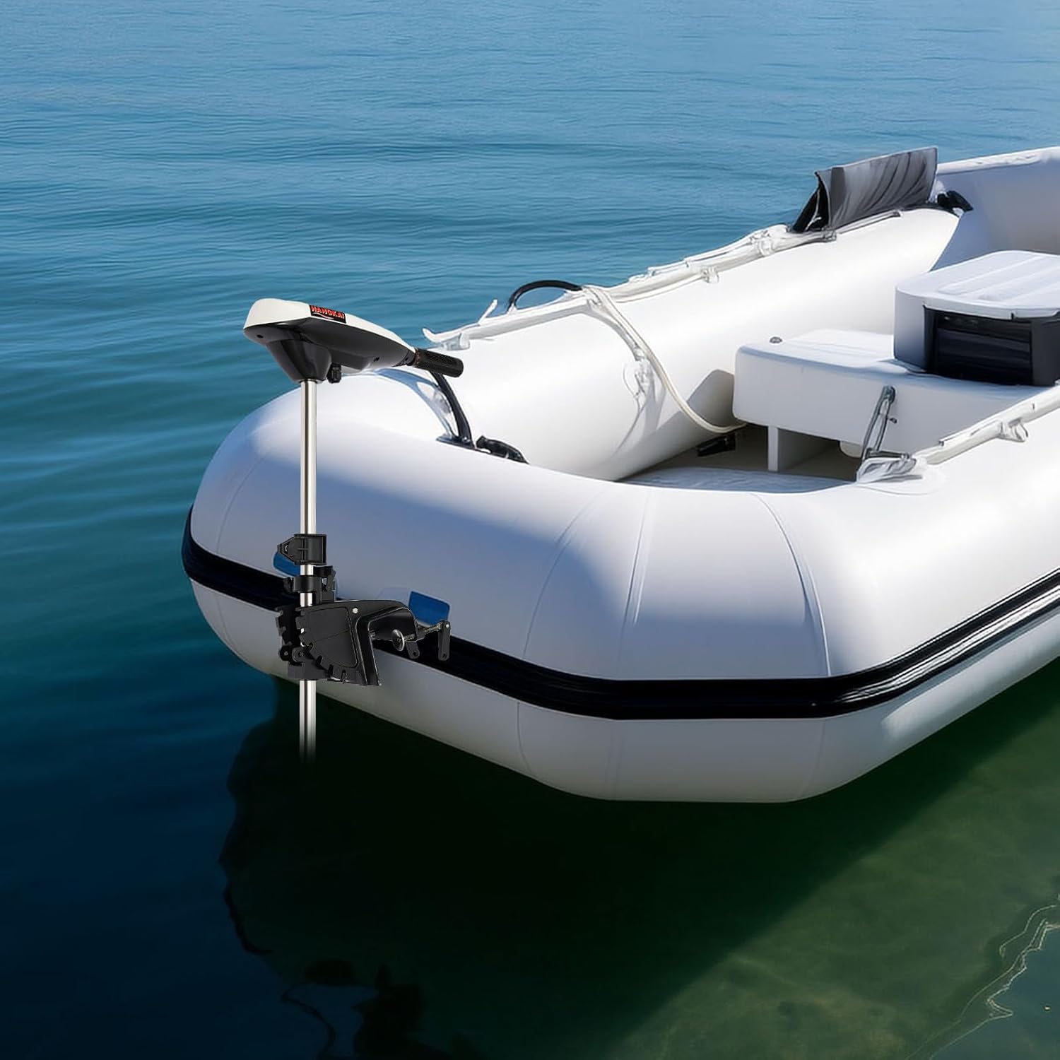 Eapmic 65lbs 12V Electric Outboard Motor Inflatable Fishing Boat Engine Kaboats, Kayaks and Canoes F5-R2 Control (65lbs)