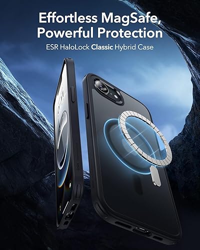 Vista 216 de ESR Funda para iPhone 15 Pro Max, compatible con MagSafe, de grado militar, negro transparente