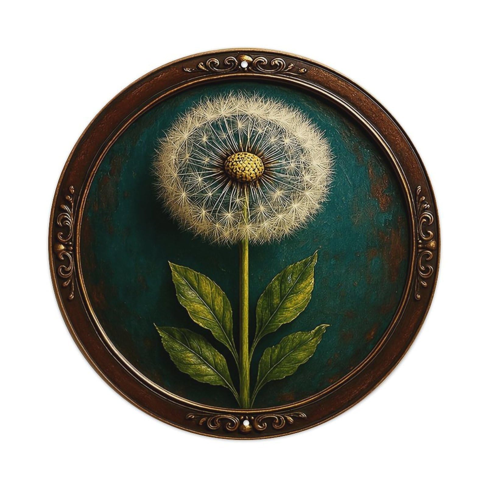 Dandelion Flower Art Print Tin Sign Metal Poster Vintage Metal Signs for Home Man Cave Bar Cafe Kitchen laundry room Wall Decorations Gift 8x8Inch