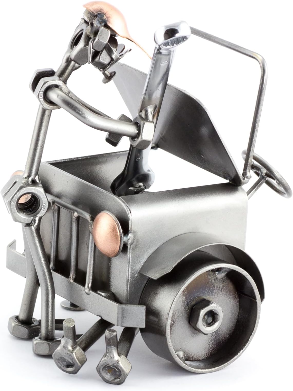 Mechanic Sculpture Nuts and Bolts Metal Figurine Handmade in Germany Gift for Birthday Retirement Anniversary Graduation Present Steel Sculpture Home Decor