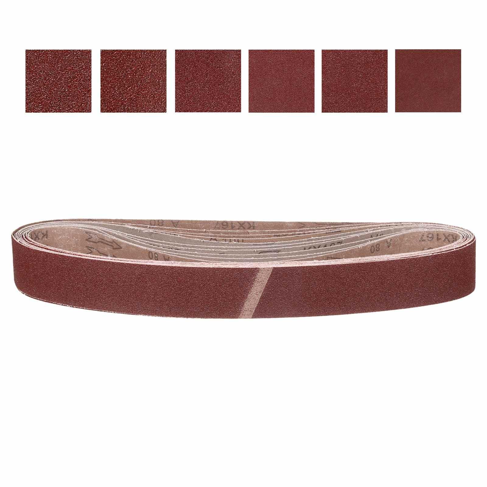 CoCud 50mm x 1067mm Sanding Belt, 12 Pcs 60/80/120/180/240/400 Grit Knife Sharpener Belts Work Sharpening for Belt Sander Knife Carving Tool Metal Working