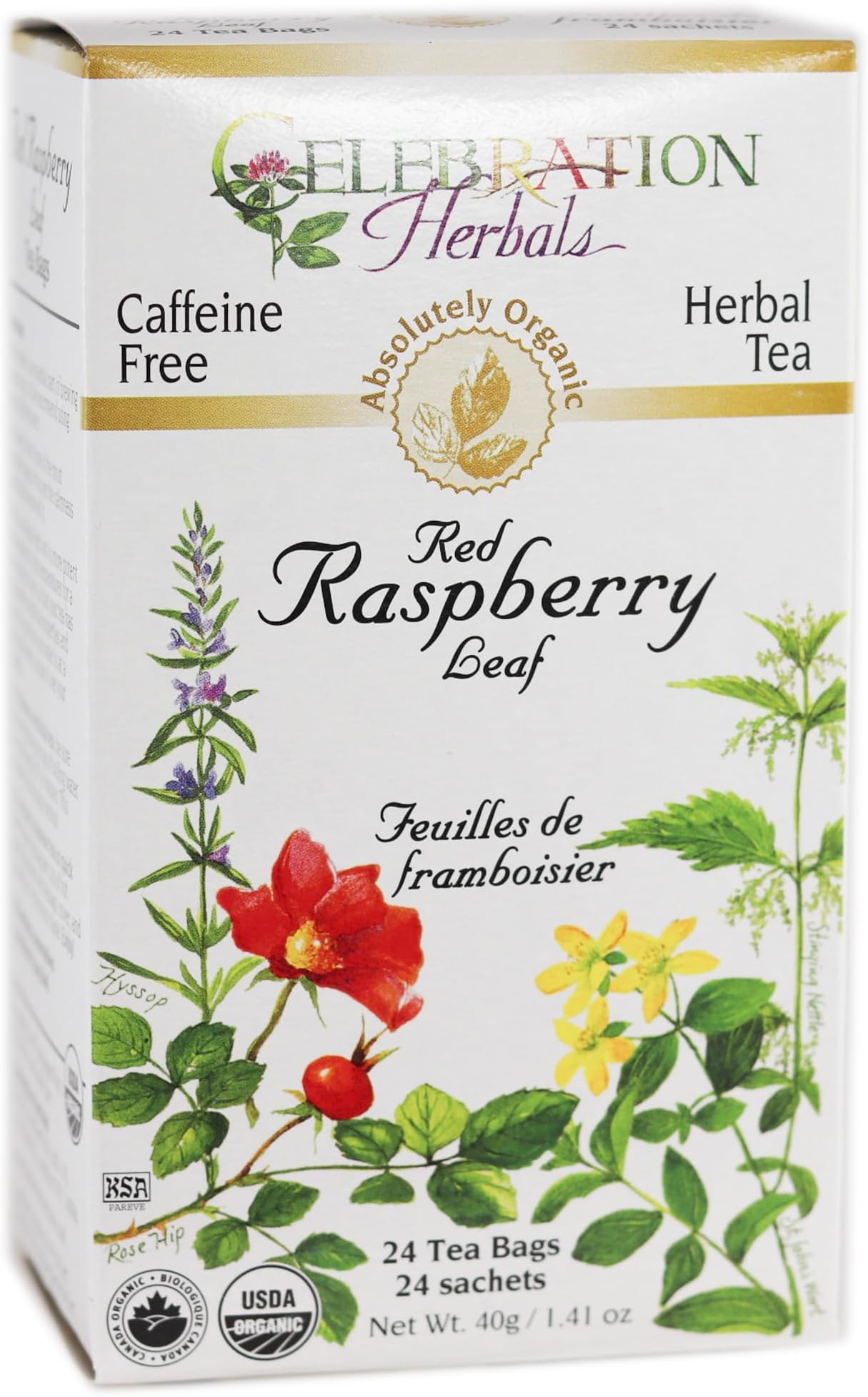 Celebration HERBALS Red Raspberry Leaf Tea Organic 24 Bag, 0.02 Pound