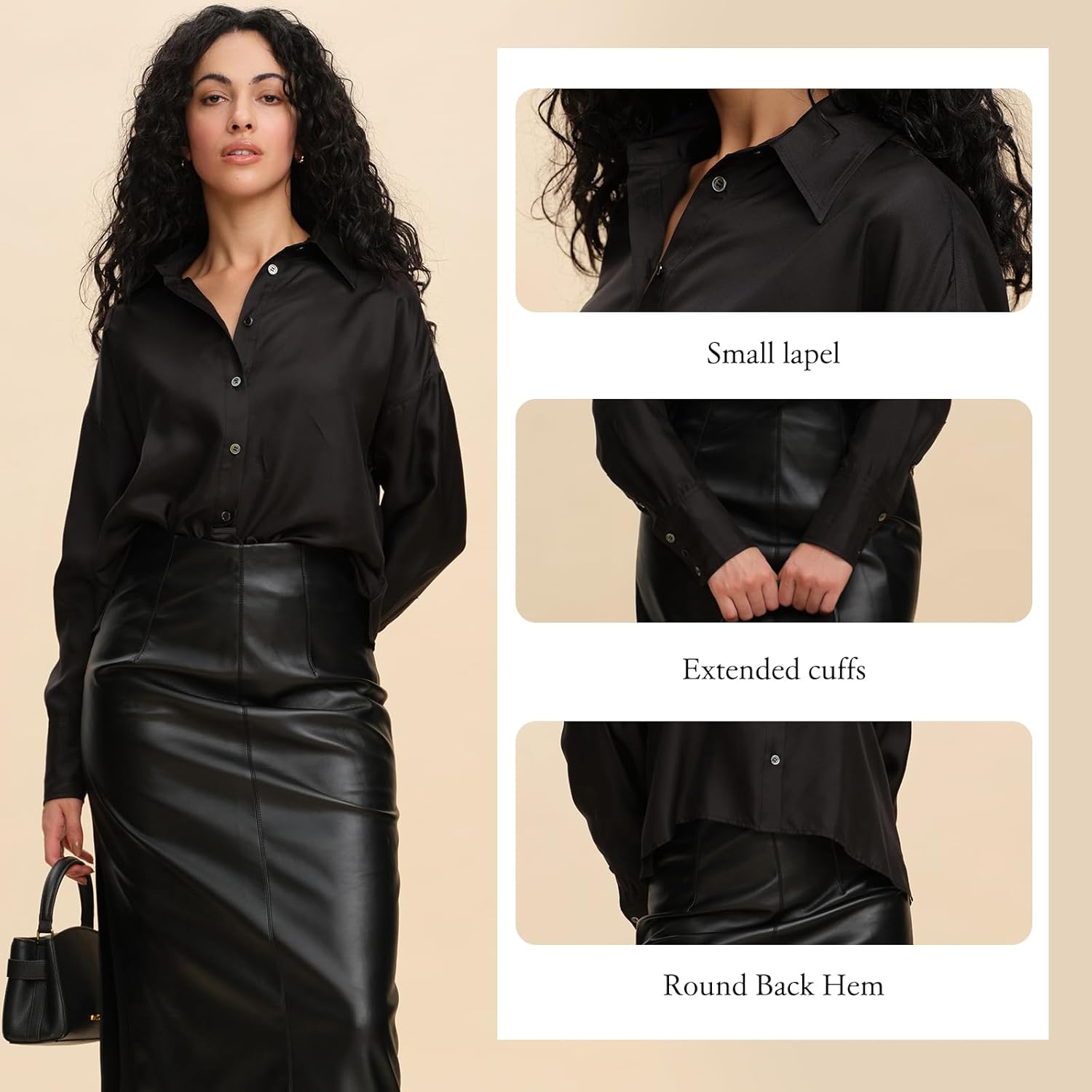 Silk Blouse for Women Long Sleeve 19MM Pure Mulberry Silk Shirt Dressy Casual Tunic Collared Tops Button Down Shirts - Image 4