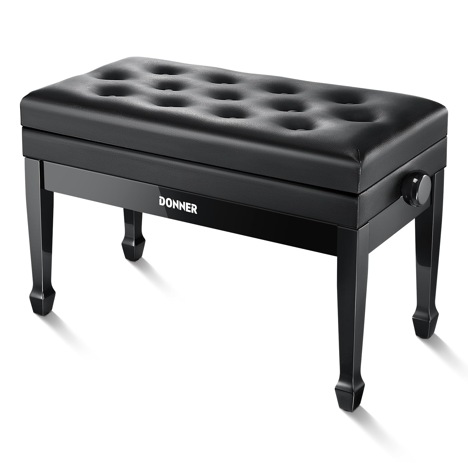 Banc de piano réglable avec rangement de musique Donner Duet double noir