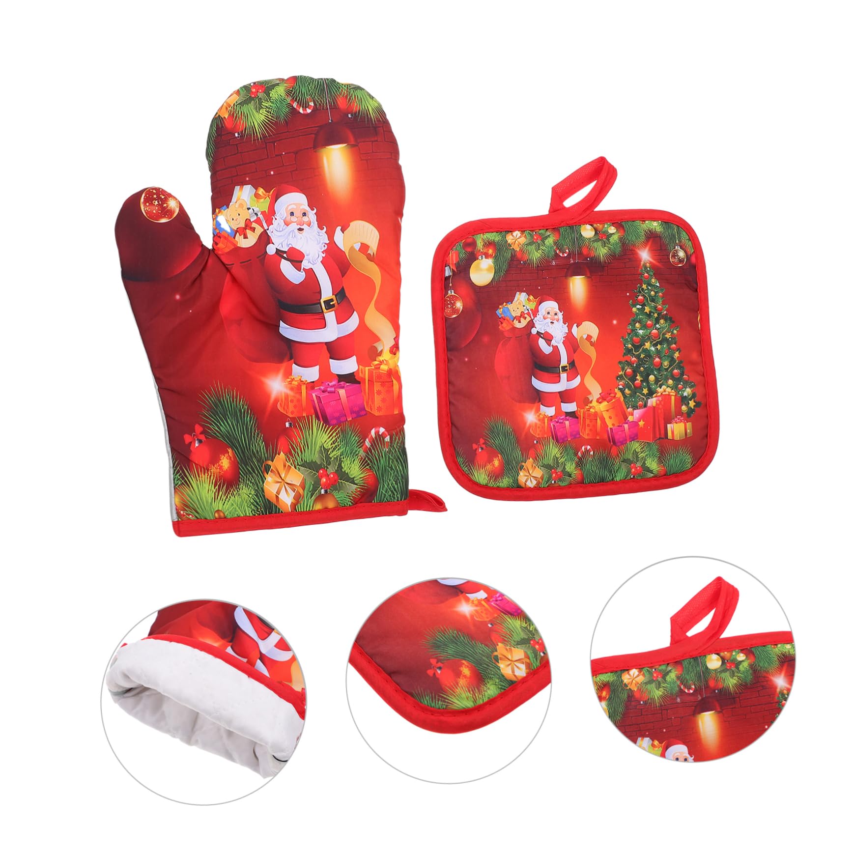 PRETYZOOM 12 Guantes Navideños para Horno Guantes para Barbacoa Cazuela Protector De Manos Guante Antiescaldaduras Guante De Cocina Guante De Cocina Creativo Guante Antideslizante