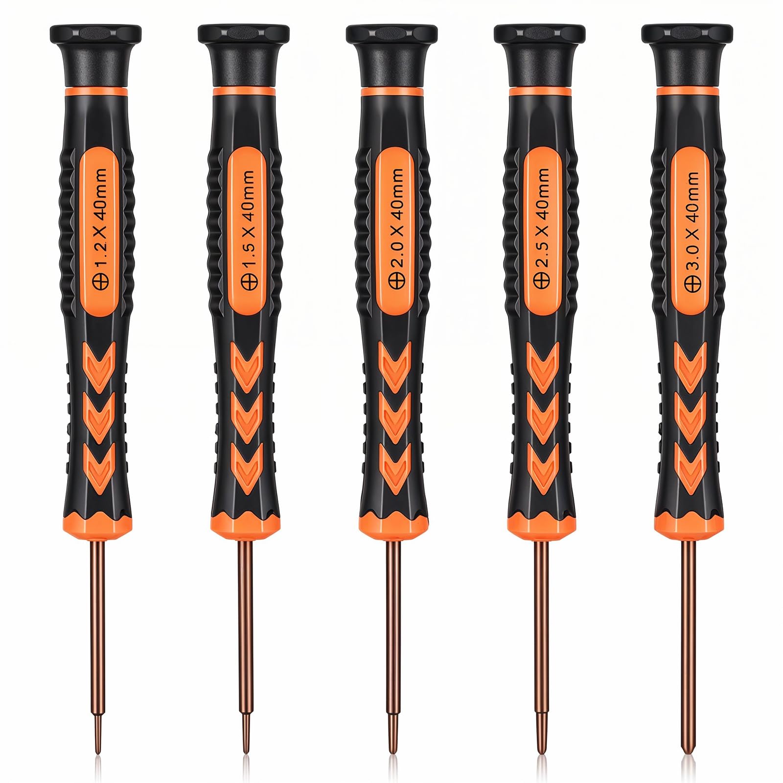 5 Pcs Small Phillips Screwdriver Set, Magnetic Precision Screwdrivers with Non-Slip Handle Mini Screwdriver Repair Tool Kit for Small Appliances Eyeglass Watch Laptop Computer (1.2/1.5/2.0/2.5/3.0 mm)