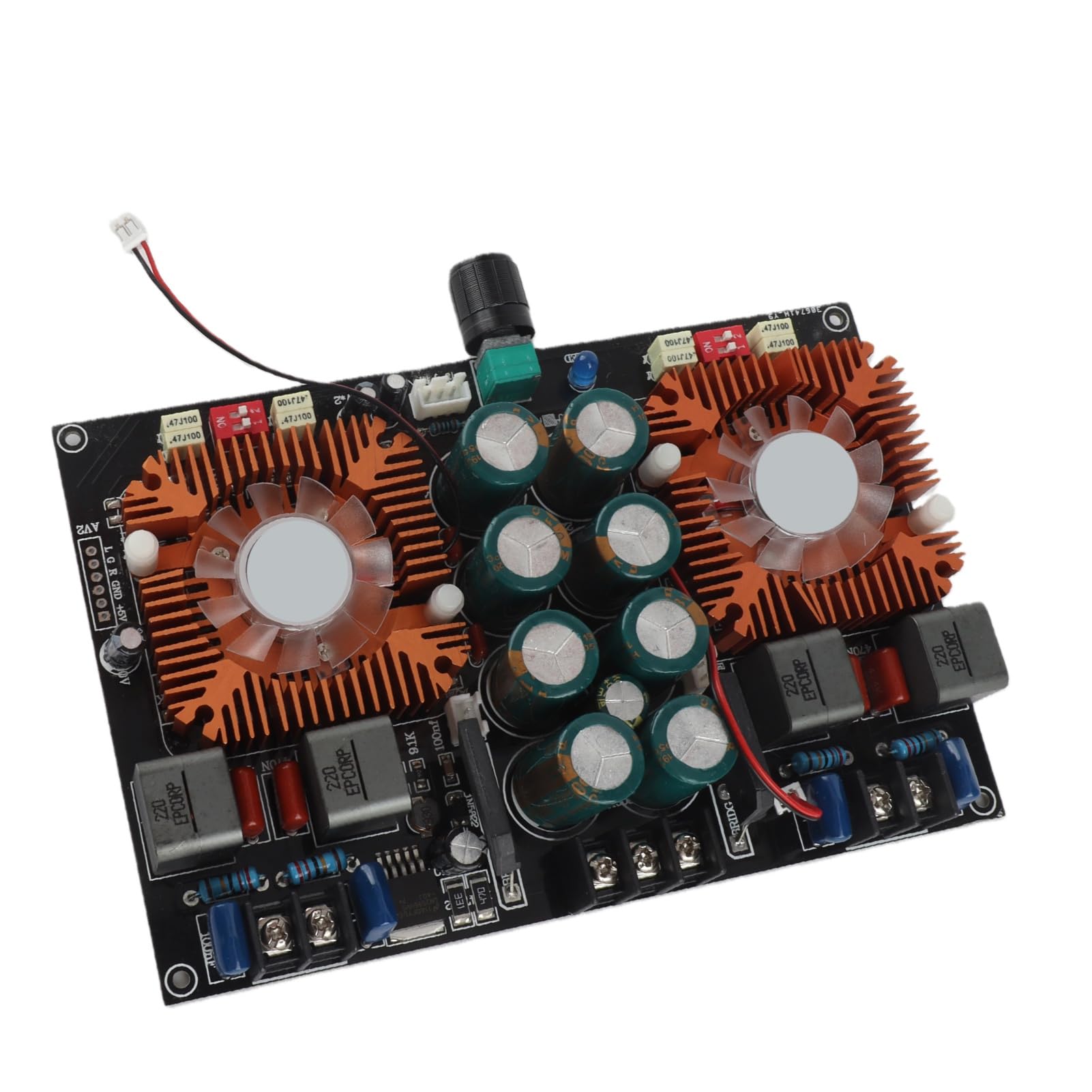 Topiky Scheda Amplificatore Audio a 2, Modulo Amplificatore di Potenza Digitale con Ventola di Raffreddamento TDA8954TH per Altoparlante Home Theater