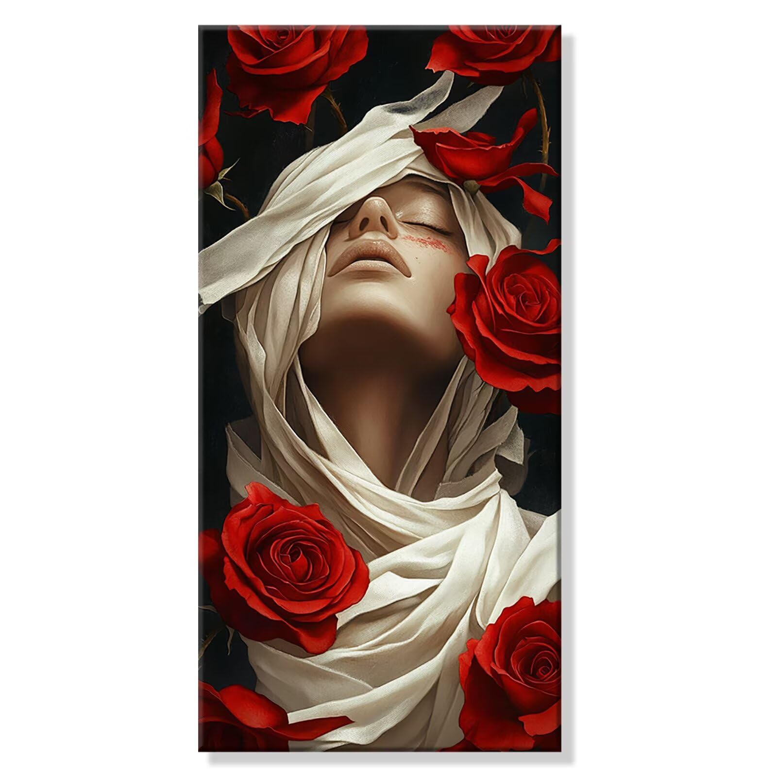 Peinture Numero Rose Femme, DIY Peinture Numero Enfant Débutants kit, XXL Loisir Creatif Adulte Mosaique kit, avec 3- Pinceaux et Pigments Acryliques, Décoration Maison (Sans Cadre) 60x120cm s0h-863