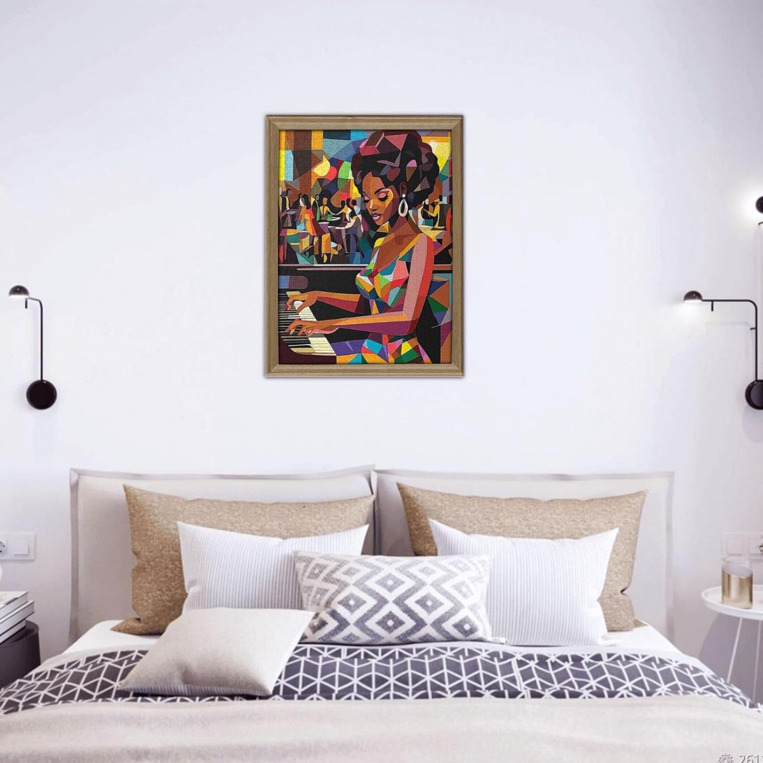 African American Puzzles for Adults 500 Pieces Black Women Playing Piano Musical Magic Bohemian Art Puzzle Gifts for Women for Family Friends Activities Fun Games