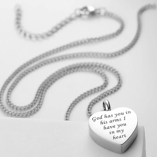 Miniatura 4 de Decor Urns Paquete de 6 joyas de cremación collar de 3 cenizas de corazón y collar de urna de 3 cilindros