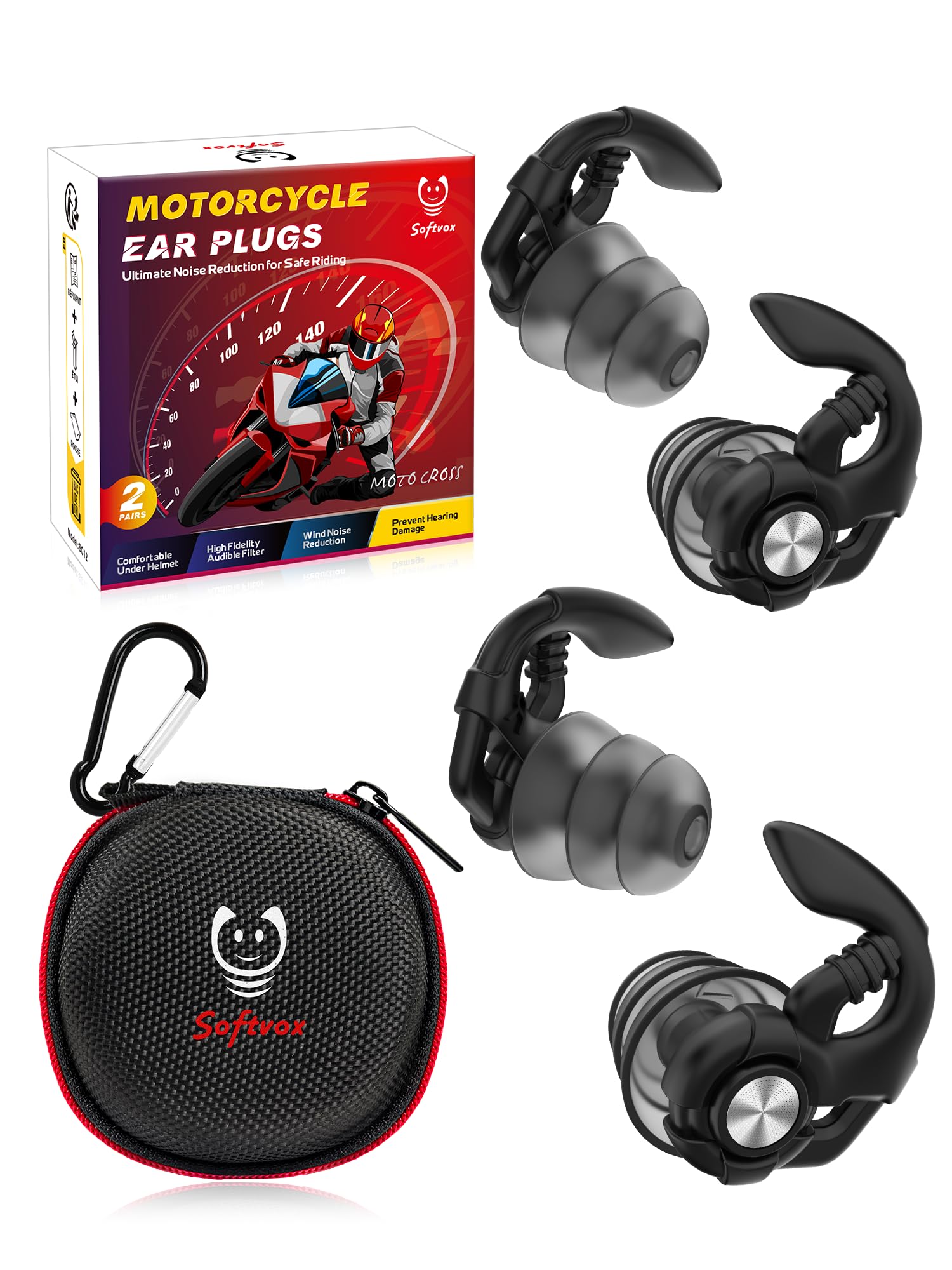 Motorcycle Earplugs, Wind Noise Reduction