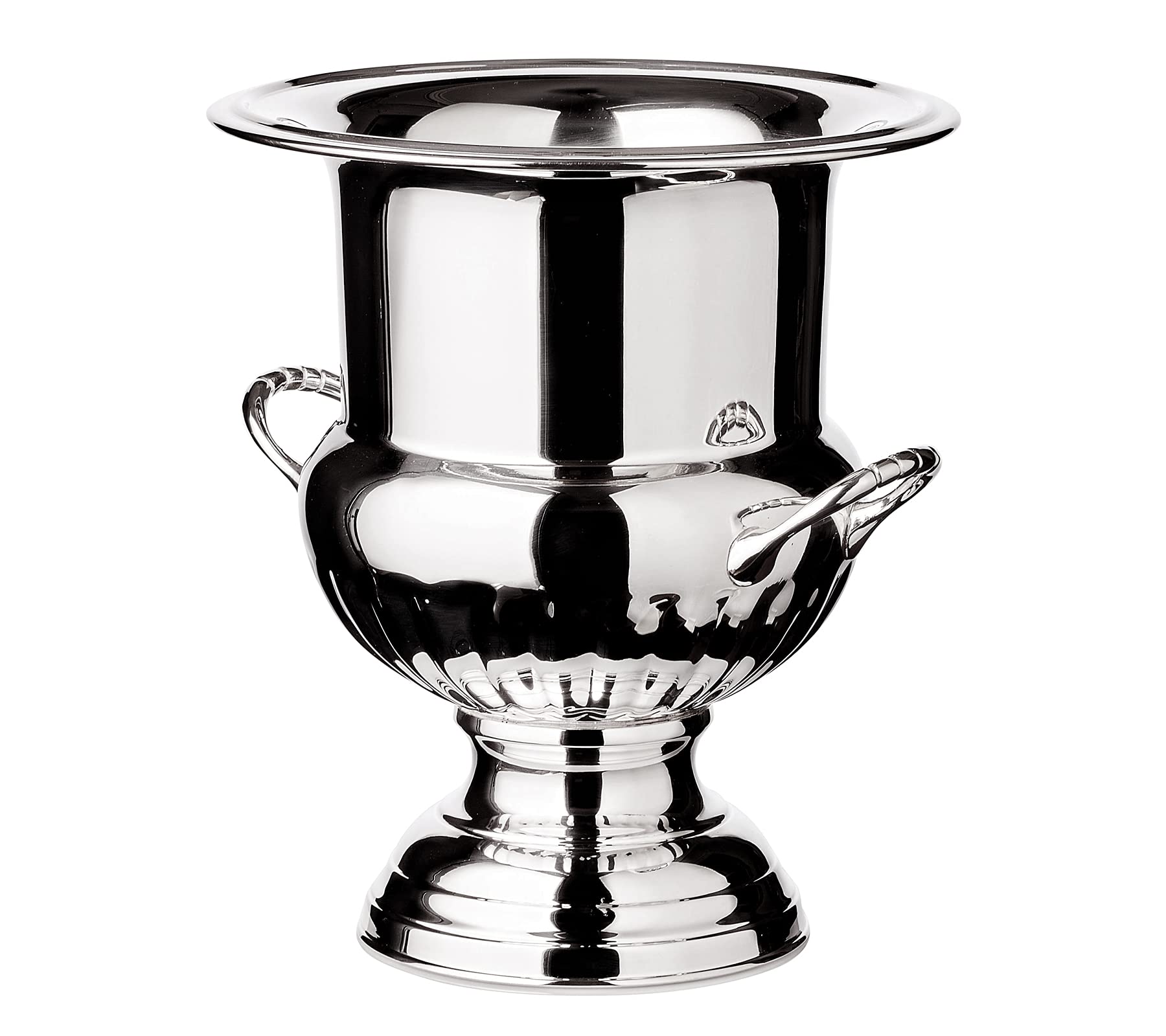EDZARD Champanera Queen Anne (H 26 cm, Ø 23 cm), plateada gruesa, con asas, para 1 botella – enfriador de vino, enfriador de botellas, cubitera