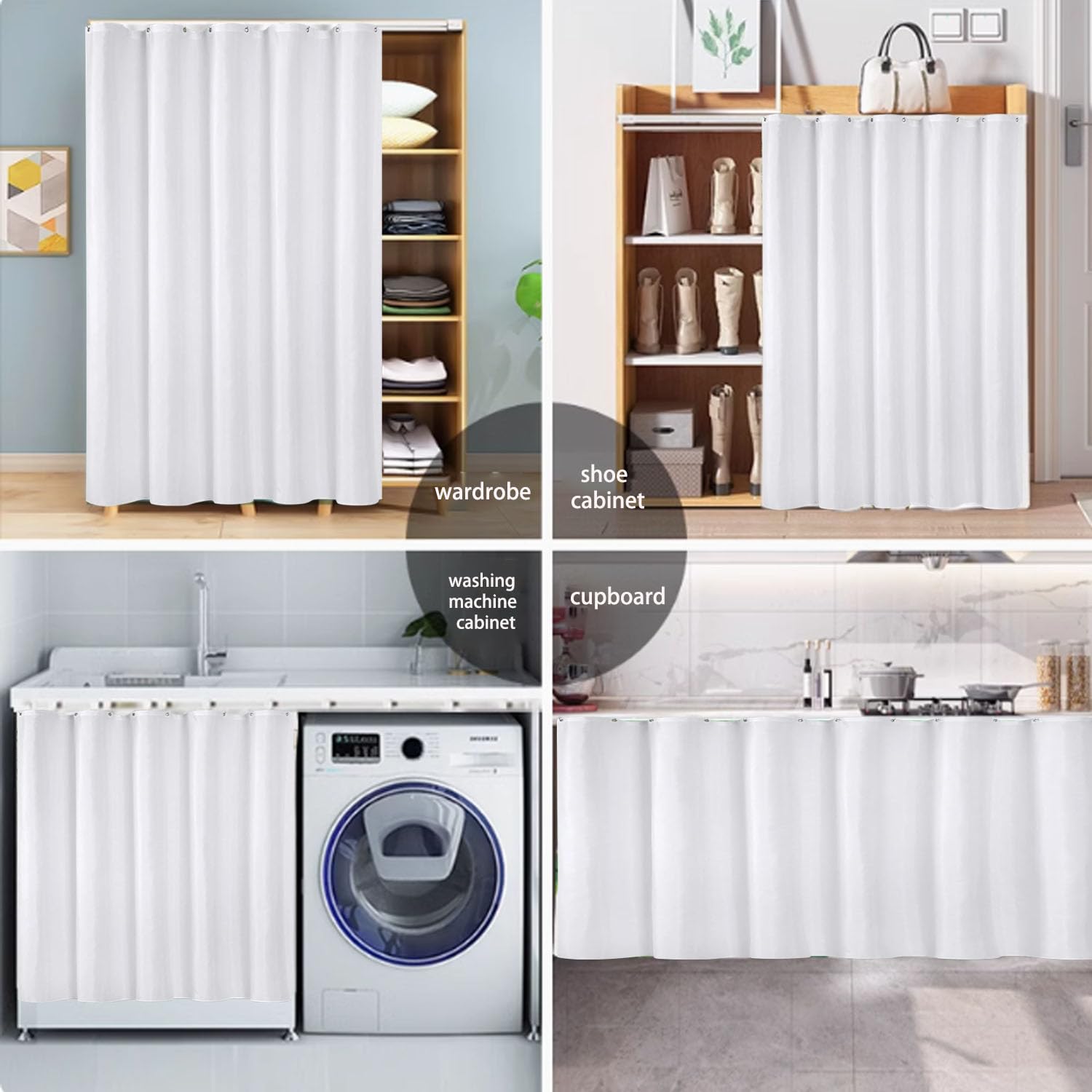 Cortina de ventana de baño blanca de 40 x 36 pulgadas, cortina estrecha y corta para ventana de ducha, tela impermeable, cortina pequeña para cocina, coche, dormitorio, baño, ventanas,