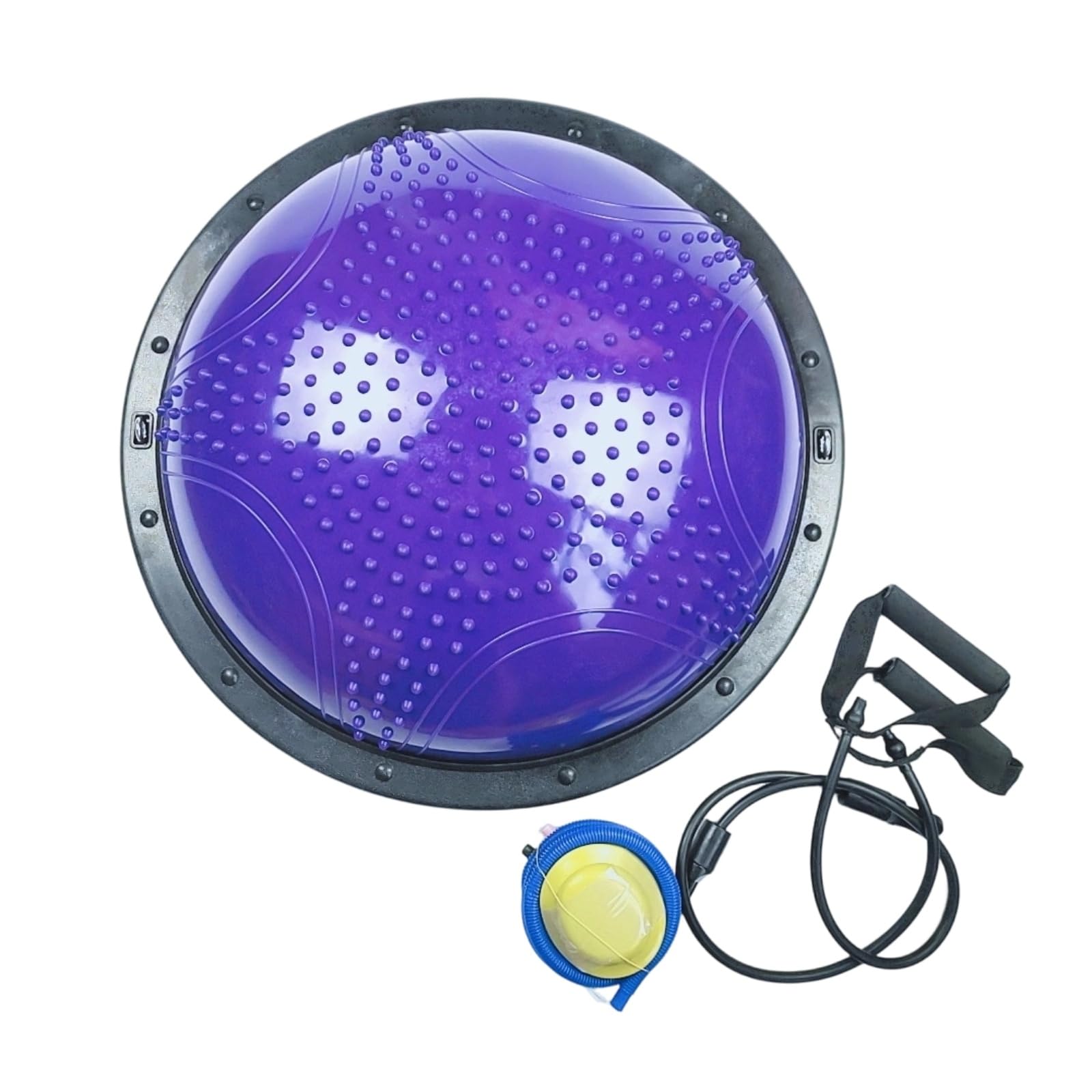 Harilla Ball Halbkugel Trainingsgerät Stabilitätsball Koordinationsball Gleichgewichtstrainer mit Rutschfester Massagefläche aus PVC für Muskelaufbau, Lila Massage-Modell, 58cm