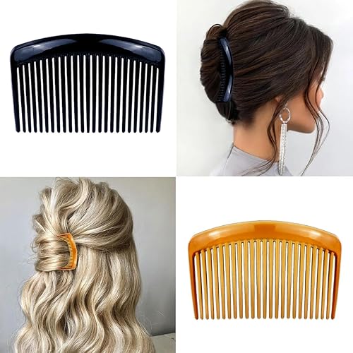 Miniatura 5 de Juego de 24 peines laterales para el cabello, estilo francés, de plástico ligero, 1125 dientes, accesorios para el cabello para mujeres y niñas