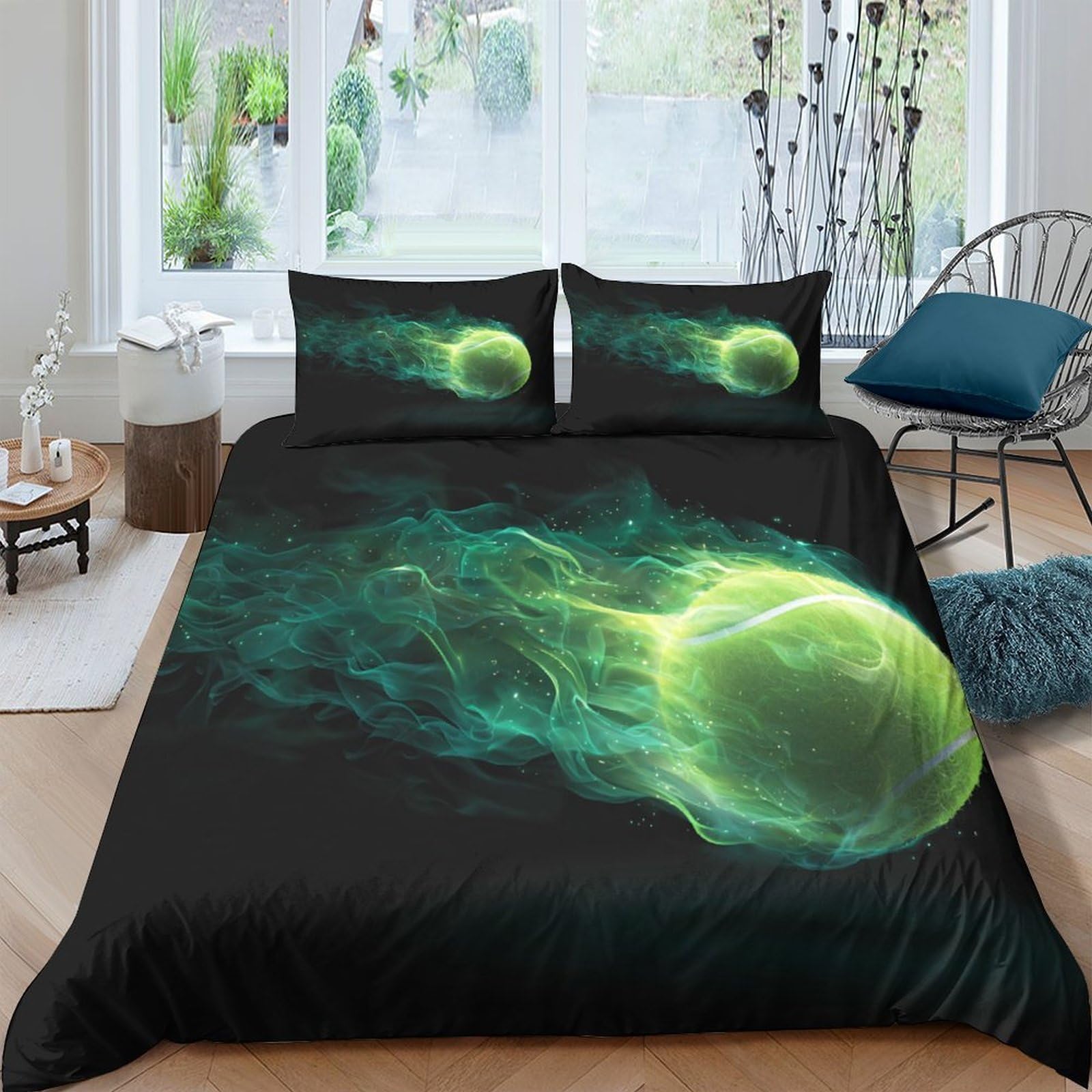 Ctjqhvkz Style-9 3D Printed Green Energy Sphere Fitted Sheet Microfiber Soft Bed Cover For Bedroom Dorm Anti-Slip Washable Art Decor Single（135X200cm）