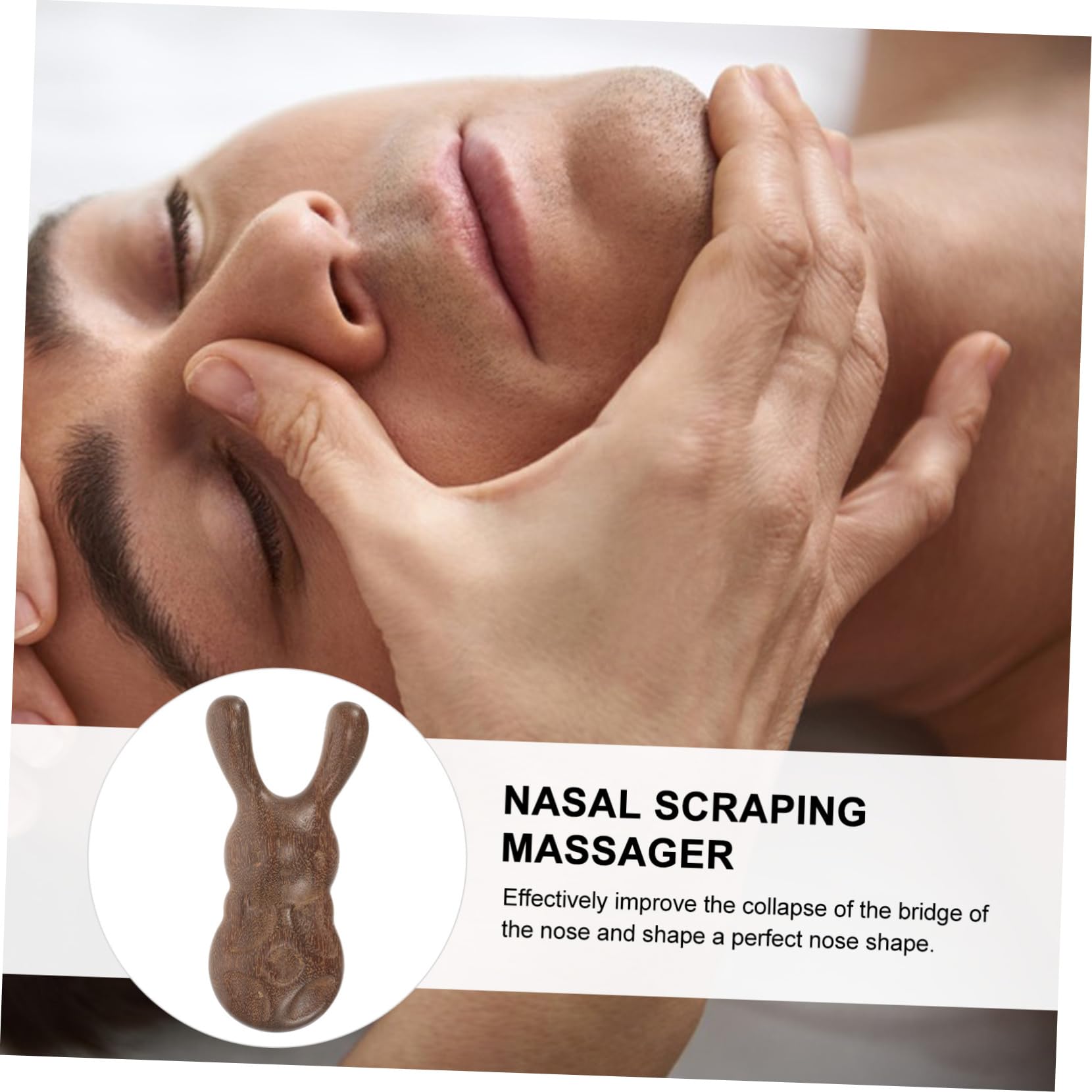 WOFASHPURET Wooden Nose Scraper Massager Facial Body Acupoint Tool Portable Mini Massager for Refreshing Relief